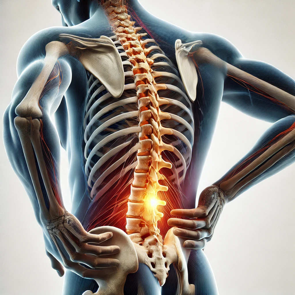 Illustrazione anatomica cause del mal di schiena
