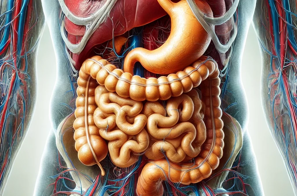 illustrazione anatomica dei visceri addominali e toracici