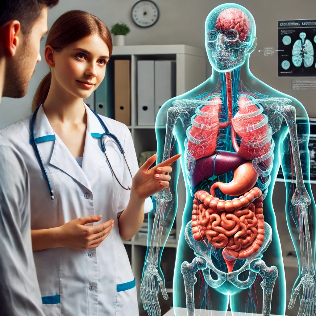 osteopatia viscerale spiegata tramite modello 3d